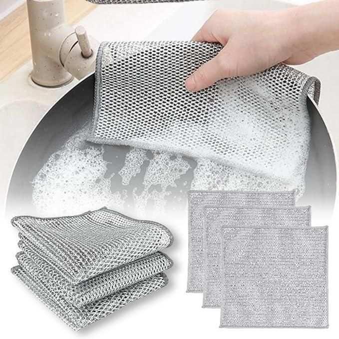 Multipurpose Wire Dishwashing Rags – Wet & Dry Cleaning